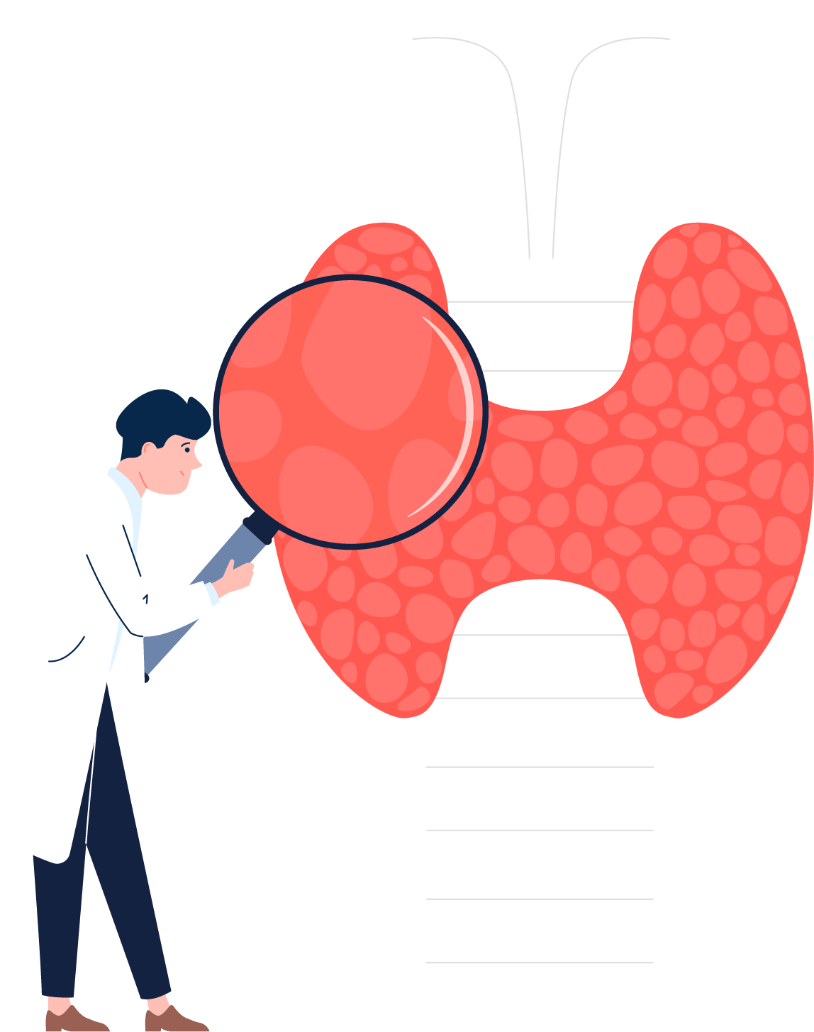 Médico examinando a tireoide